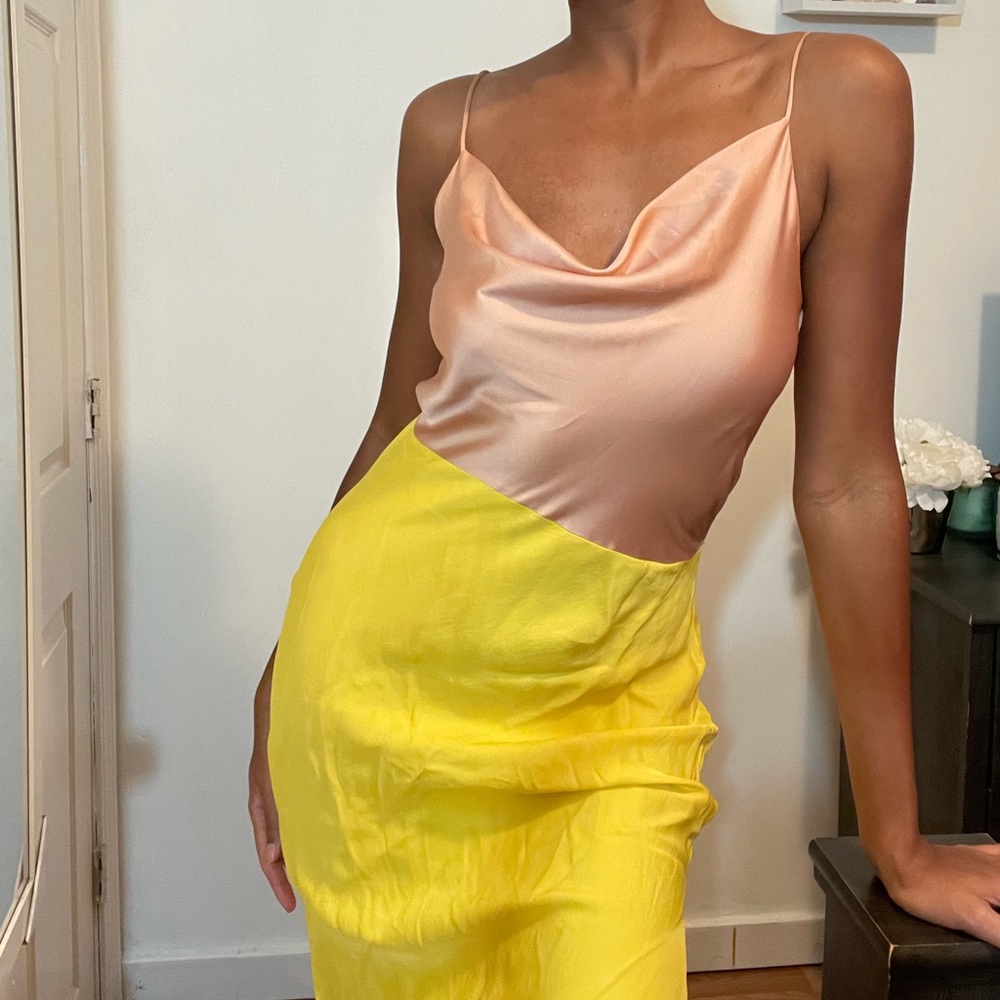 Two toned satin dress